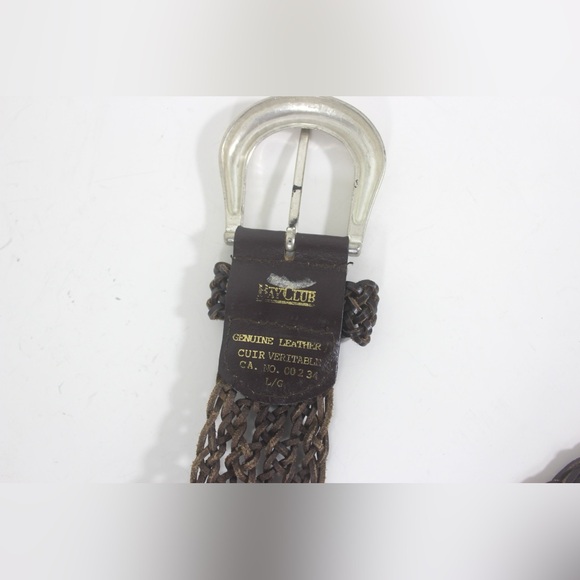 Vintage Woven Brown Lace Leather Belt with a Silver Buckle Adjustable Size - Picture 8 of 8